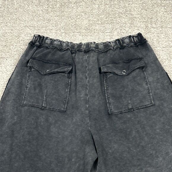Three Bird Nest Game On Cargo Pants Womens XL Gray Cotton French Terry Wide Leg - Picture 7 of 7
